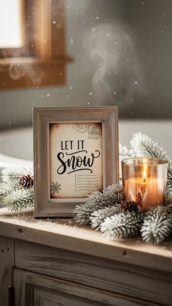 Let It Snow Vintage Postcard Style Christmas Printable
