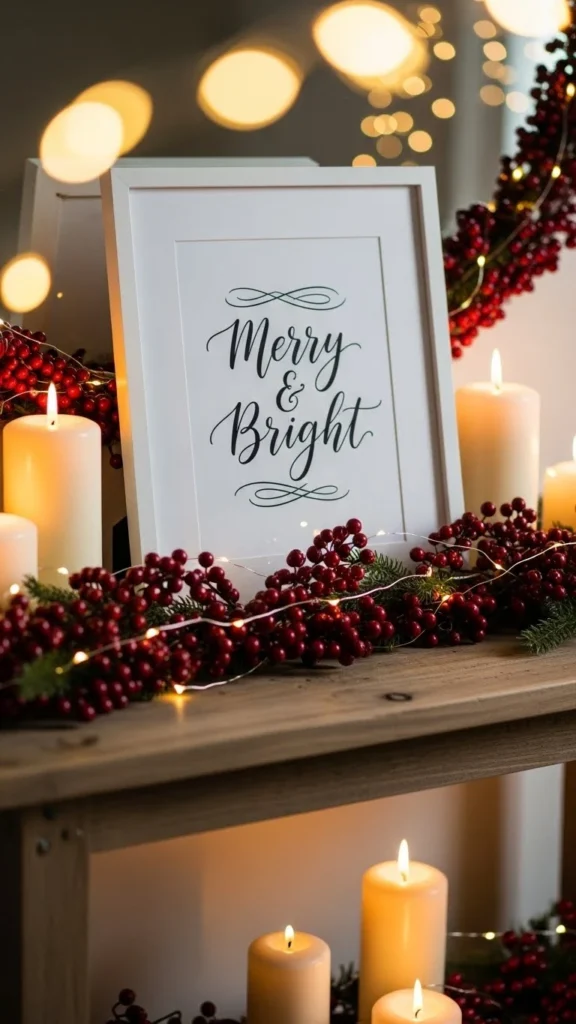 Merry & Bright Calligraphy Christmas Printable Wall Art