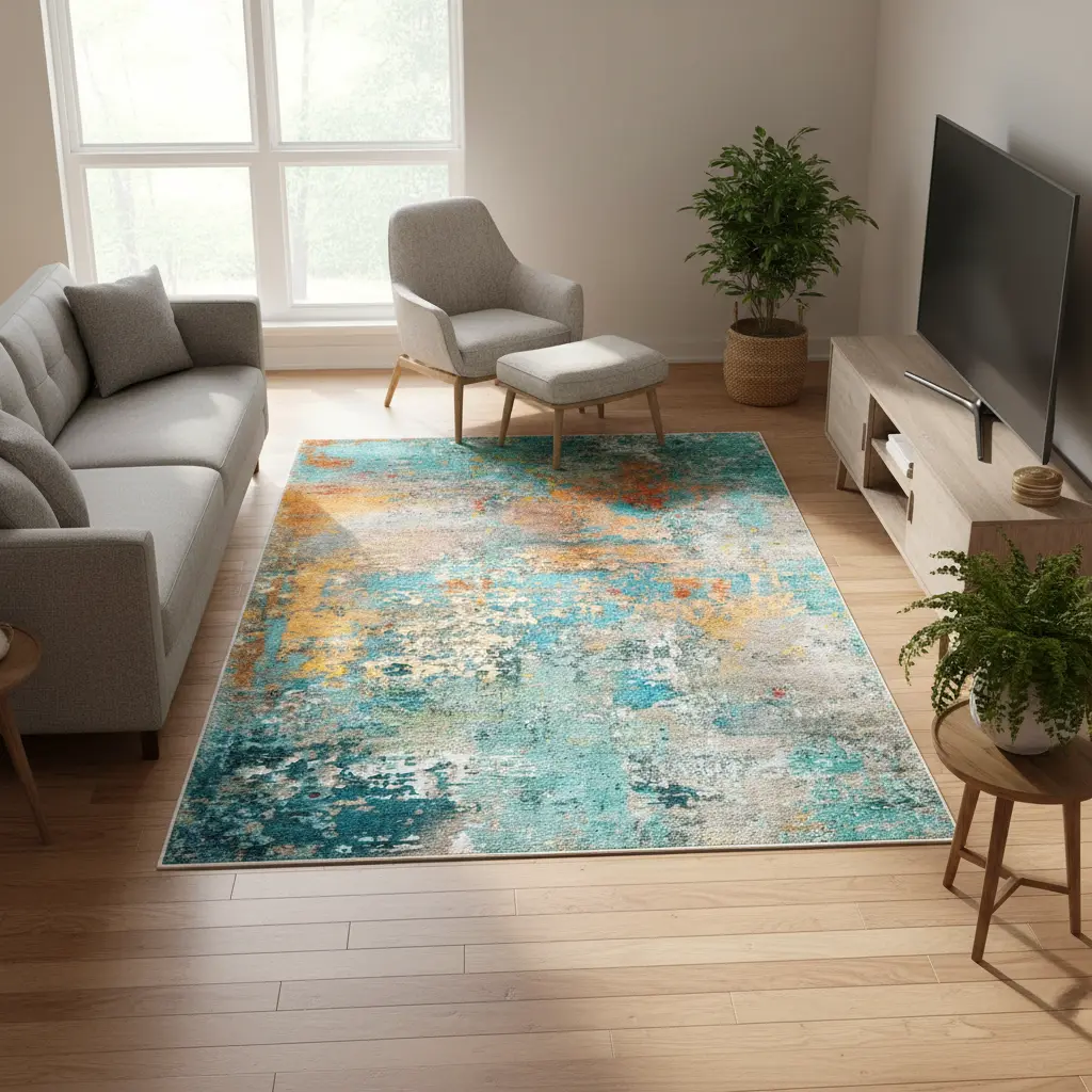 Modern Abstract Color Rug